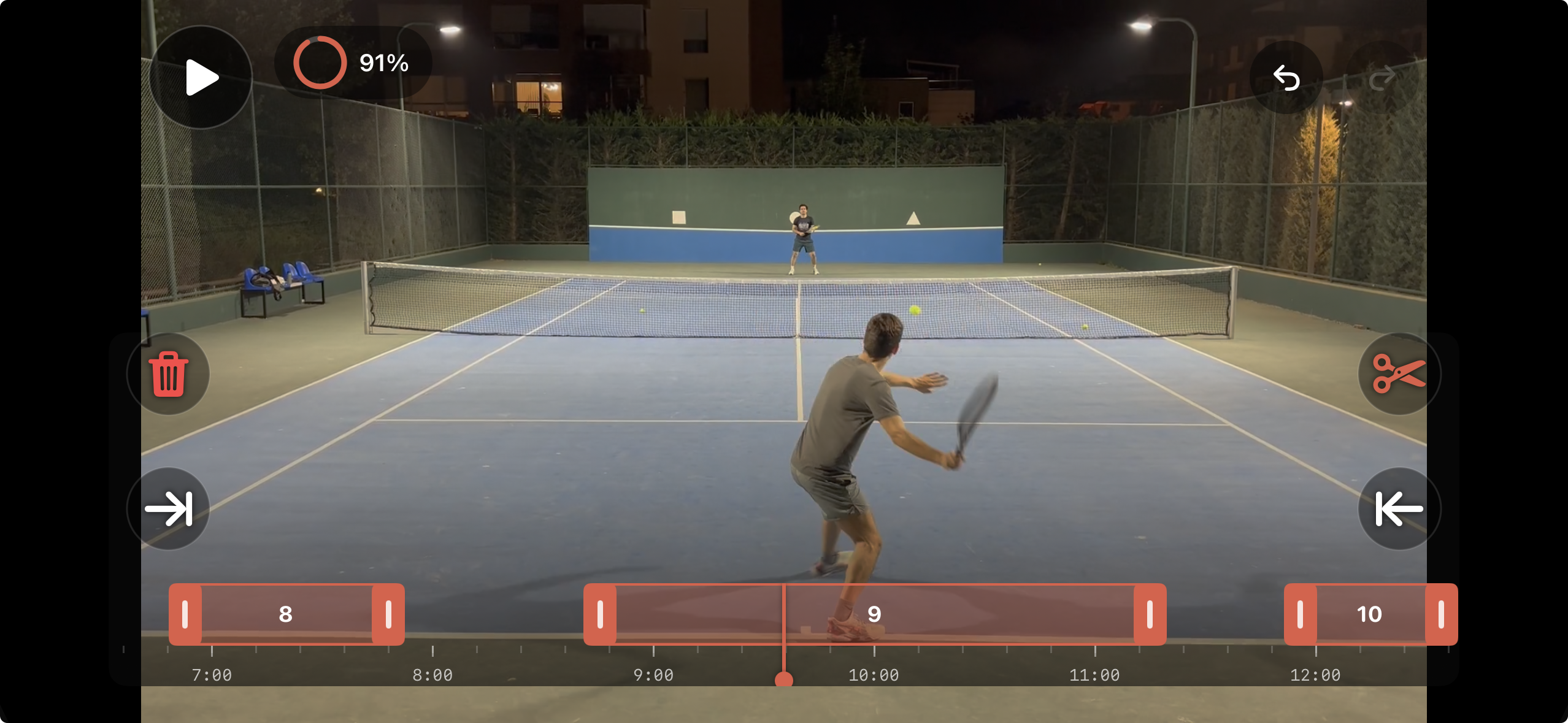 Tennis Cut app — automatic rally highlights